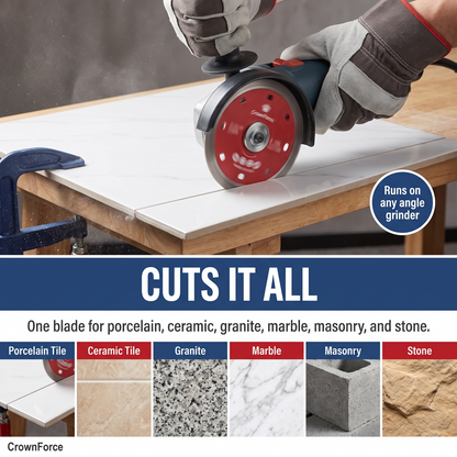 CrownForce 4" Super-Thin Turbo Tile Blade for Porcelain, Ceramic & Granite | Chip-Free Cutting | 7/8" Arbor with 20mm & 5/8" (16mm) Reducers